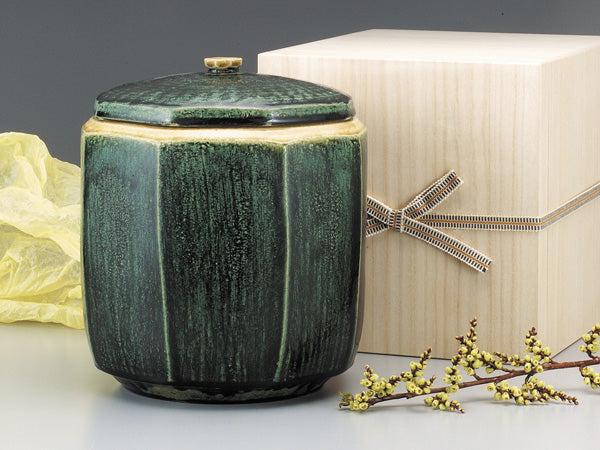 骨壷 織部(おりべ)作:加藤信太郎 5寸/6寸/7寸