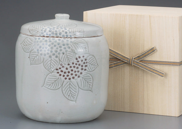 骨壷 葉月窯 古染あじさい(こそめあじさい)(木箱付) 5寸/6寸/7寸