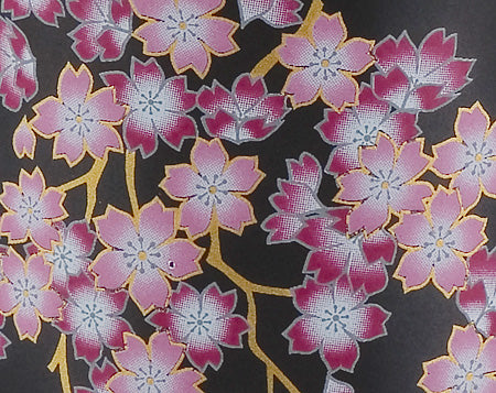 ミニ骨壷 黒みやび桜 2.5寸【同柄骨袋つき】