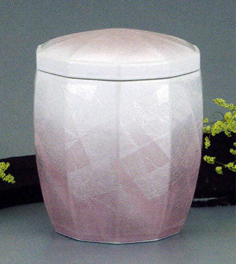 骨壷 銀彩十角ピンク(ぎんさいじゅっかく)※木箱入 7寸