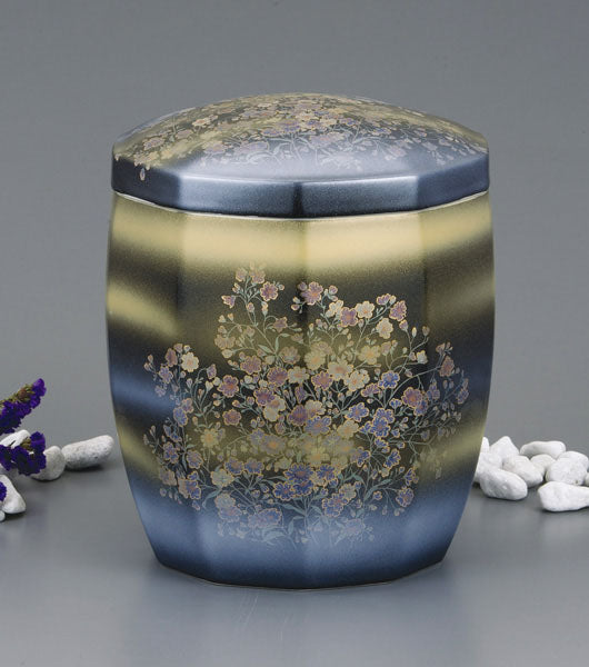 骨壷 金かすみ草(きんかすみそう)※木箱入 7寸