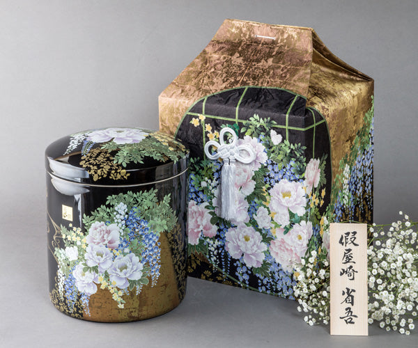 假屋崎省吾プロデュース 骨壷・桐箱・骨覆セット 【奥の牡丹(おくのぼたん)】6寸/7寸
