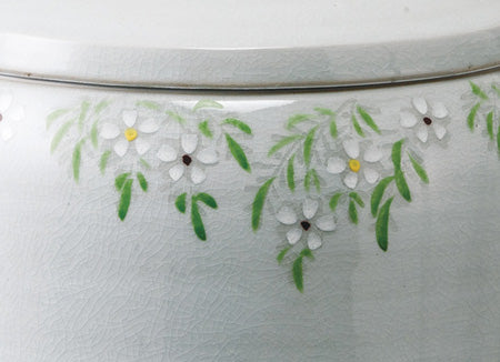 骨壷 葉月窯 花しだれ【白】 7寸 ※木箱付