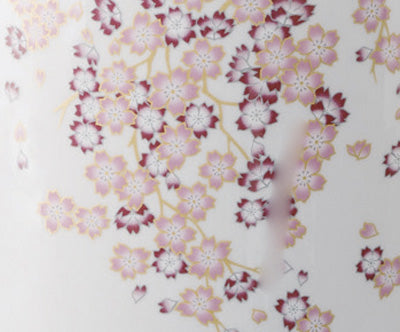 骨壷 白みやび桜 5寸/6寸/7寸※同柄骨箱付き