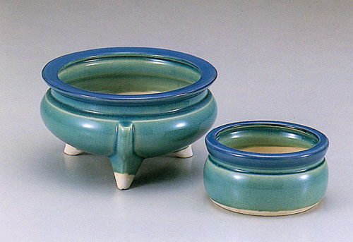 香炉セット 青釉三ツ足(あおゆうみつあし)