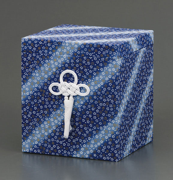 貼箱のみ 友禅(ゆうぜん)ブルー 骨壷4寸用/5寸用/6寸用/7寸用