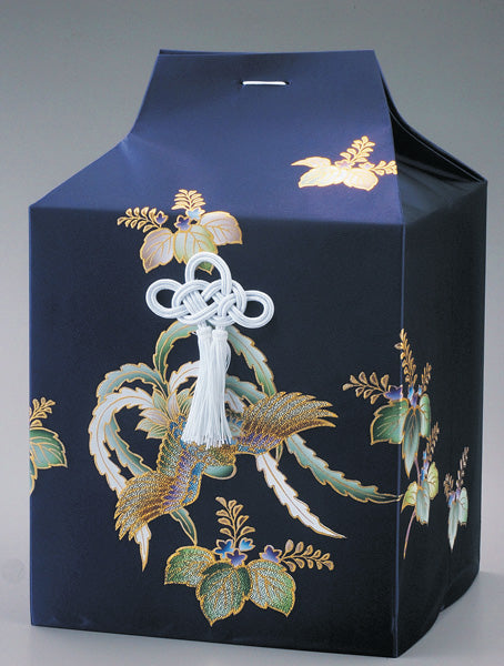 桐箱用骨カバーのみ ビーズ鳳凰【紺】 骨壷6寸用/7寸用