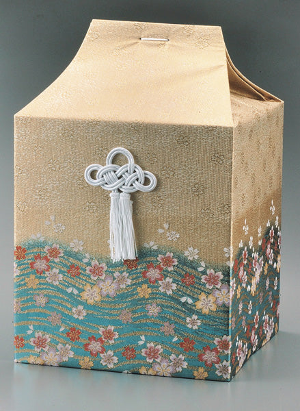 桐箱用骨カバーのみ 流水に桜【ブルー】 骨壷5寸用/6寸用/7寸用