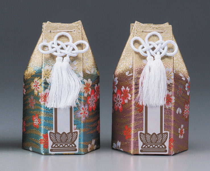 分骨袋のみ 流水に桜【ブルー又はピンク】 (ミニ骨壷2.3寸用)