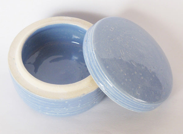 ミニ骨壷 信楽焼 【ここいろ・あおぞら】(Mサイズ)納骨巾着袋付