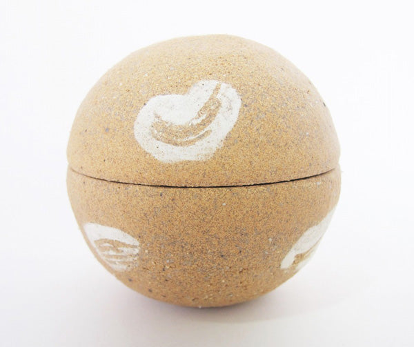 ミニ骨壷 信楽焼 【Mother 心音】 直径約7.5cm 納骨巾着袋付