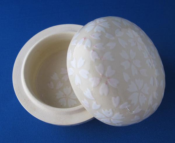 ミニ骨壷 信楽焼 【おもかげ・さくら】納骨巾着袋付