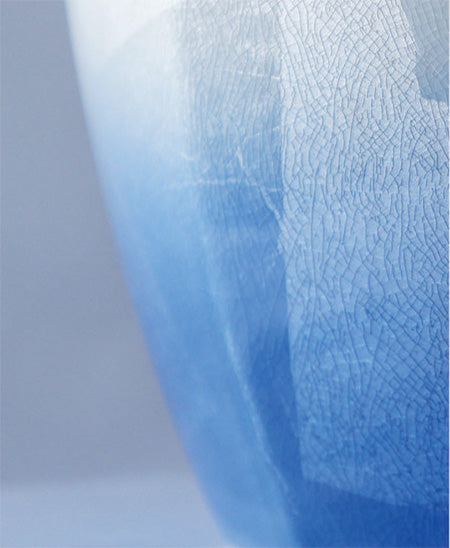 骨壷 九谷焼 十角銀彩ブルー 7寸 ※桐箱入