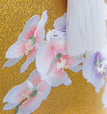 桐箱用骨カバーのみ 新胡蝶蘭 刺繍入り【サテンゴールド】 骨壷5寸用/6寸用/7寸用