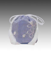 分骨袋のみ さくら「紗」【ブルー】(ミニ骨壷2.3寸用)