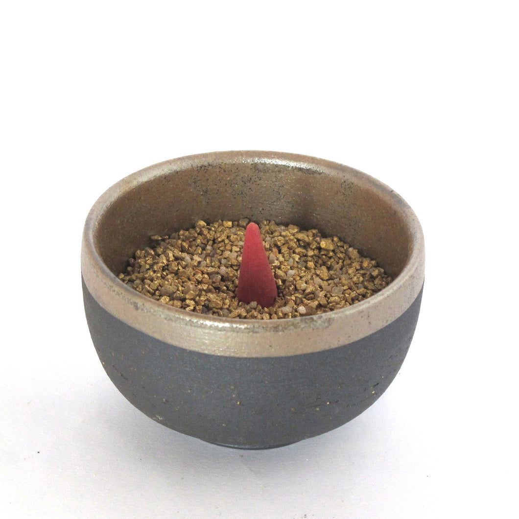 ミニ骨壷と三具足セット 信楽焼【INORI】納骨巾着袋付