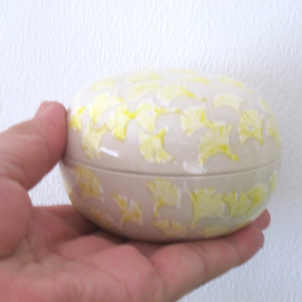 ミニ骨壷 信楽焼 【おもかげ・銀杏】納骨巾着袋付