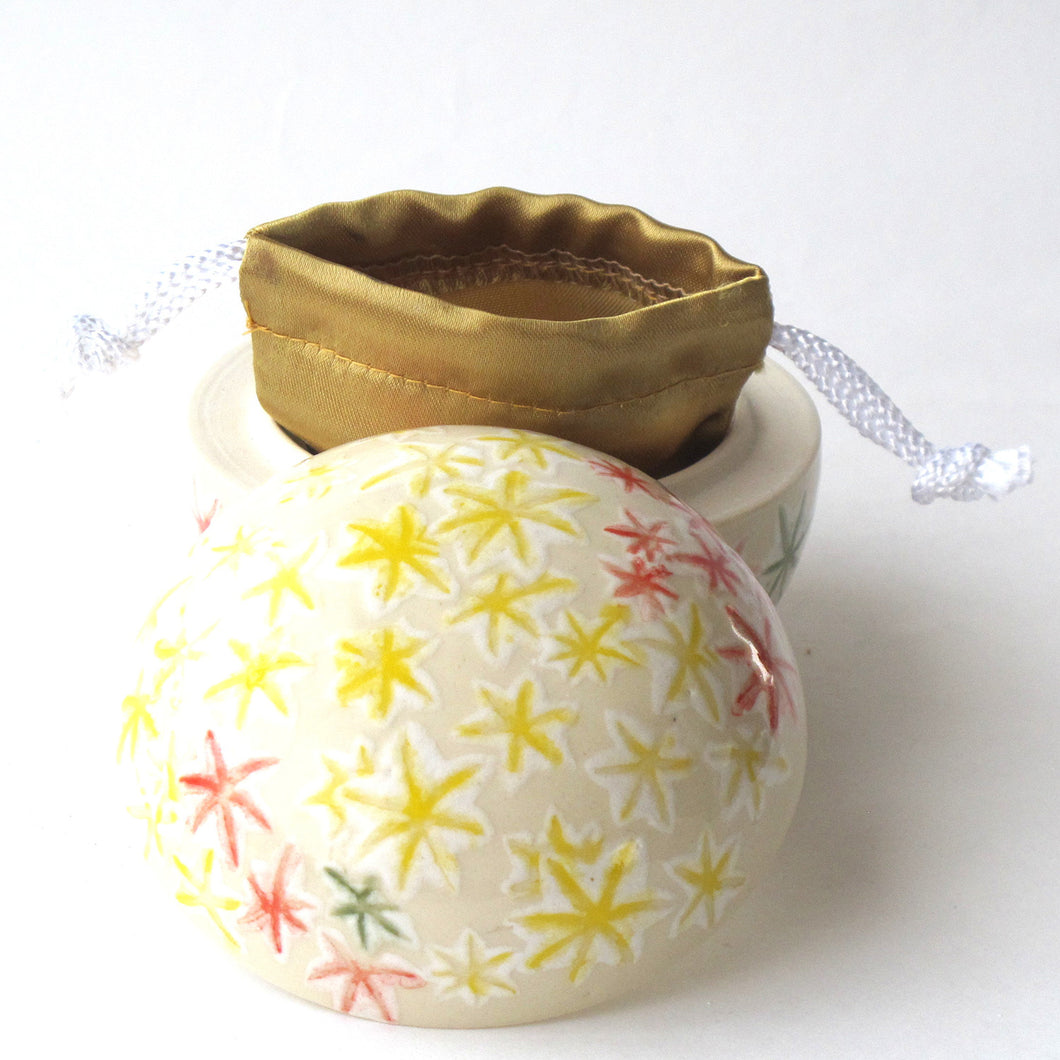 ミニ骨壷 信楽焼 【おもかげ・もみじ】納骨巾着袋付