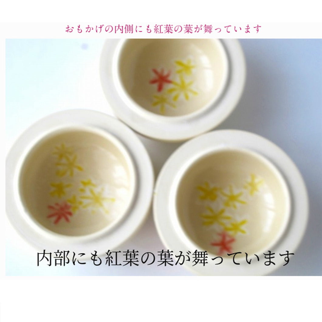 ミニ骨壷 信楽焼 【おもかげ・もみじ】納骨巾着袋付