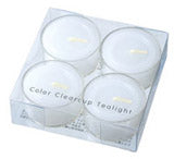 ろうそく カラークリアカップティーライト4個入り