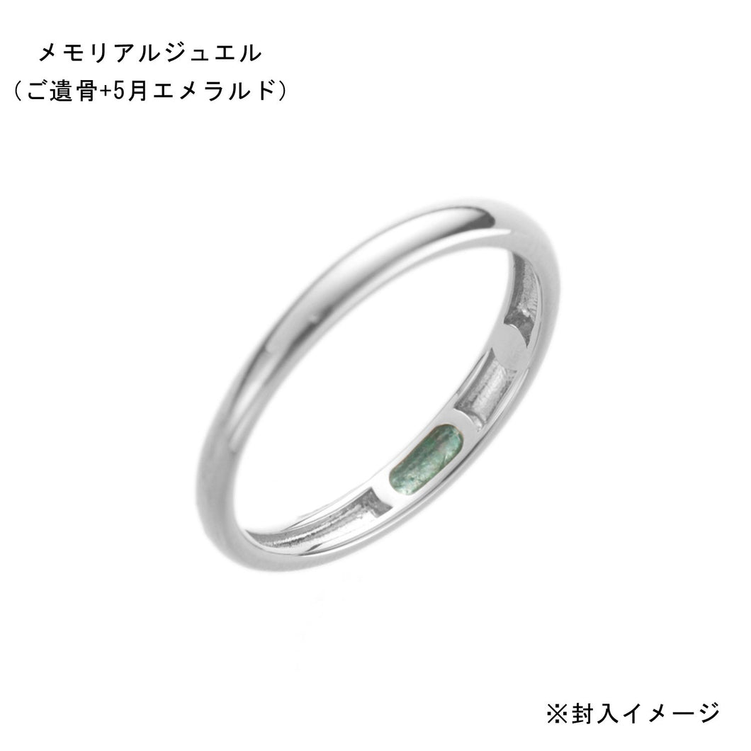 遺骨密封リング(樹脂密封タイプ)JR015 ホワイトゴールドリング 完全防水