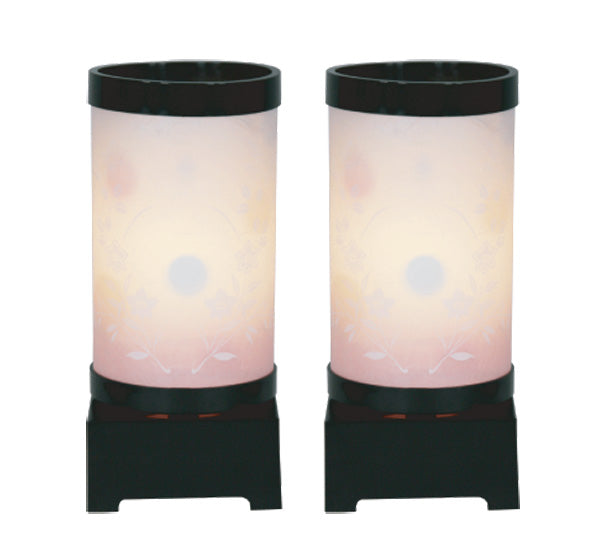 提灯 はなごろも秋草黒 回転(1対)