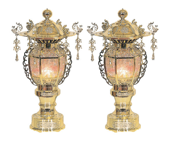 法要灯 あかり回転ゴールド(1対)