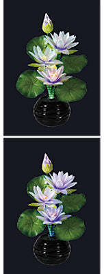 LEDで光る造花 ルミナス紫睡蓮(1台)