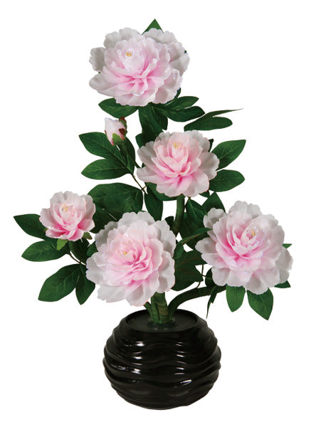 LEDで光る造花 ルミナスピンク牡丹(1台)