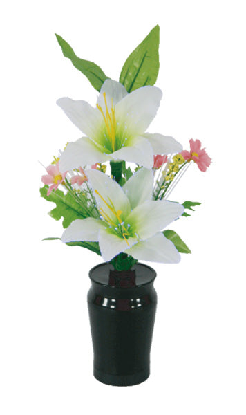 LEDで光る造花 小型ルミナスコードレス百合(1台)