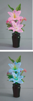 LEDで光る造花 小型ルミナスコードレス百合(1台)