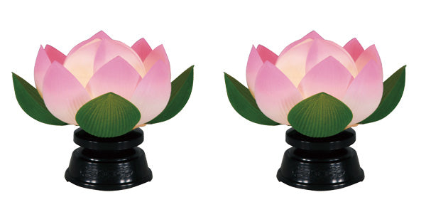 盆棚を飾る造花 蓮華一灯 青ボカシ(1対)