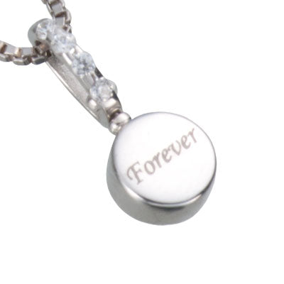 遺骨密封ペンダント(樹脂密封タイプ) JP007 ホワイトゴールド 完全防水