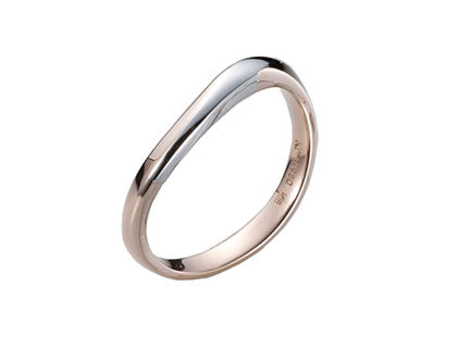 遺骨密封リング(樹脂密封タイプ) エレガントラインリングJR004 ピンクゴールド+プラチナ 完全防水