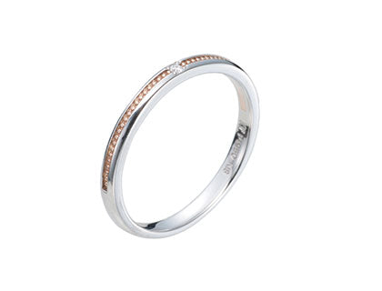 遺骨密封リング(樹脂密封タイプ) JR008 ピンクゴールド+プラチナ 完全防水