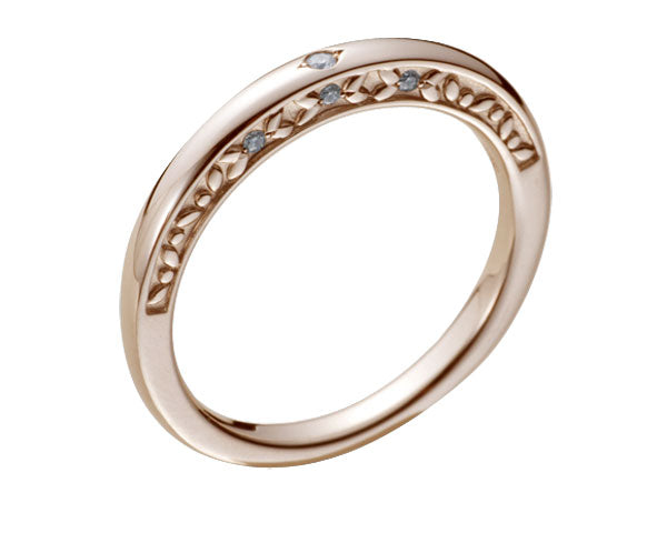 遺骨密封リング(樹脂密封タイプ) エレガントラインリングJR013 ピンクゴールド 完全防水