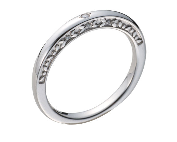 遺骨密封リング(樹脂密封タイプ) エレガントラインリングJR013 プラチナリング 完全防水