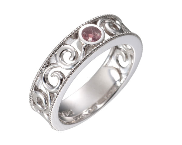 遺骨密封リング(樹脂密封タイプ) エレガントラインリングJR014 プラチナリング 完全防水