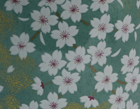 骨壷 金龍窯 桜ちらし 青 5寸