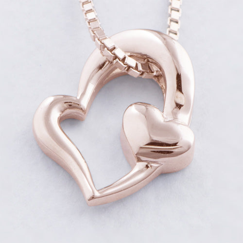 遺骨密封ペンダント(樹脂密封タイプ) オリジナルハートNOY-043 ピンクゴールド 完全防水 ※当店限定商品