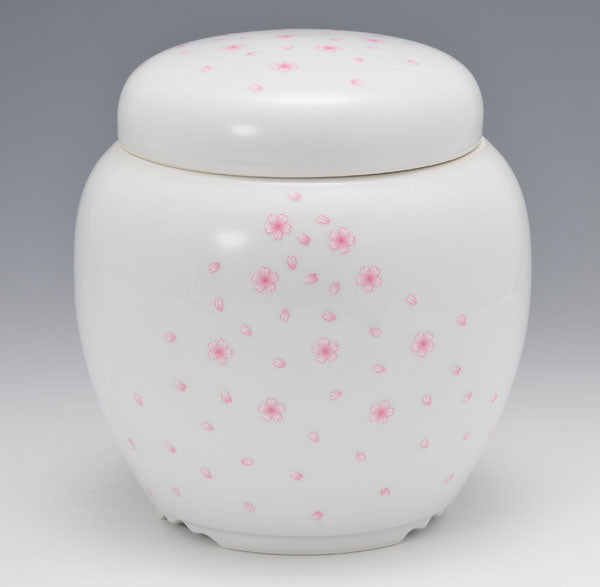 骨壷 有田焼晴陽窯 舞桜紋 7寸