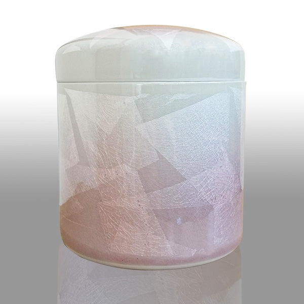 骨壷 九谷焼 銀彩 ピンク 4寸