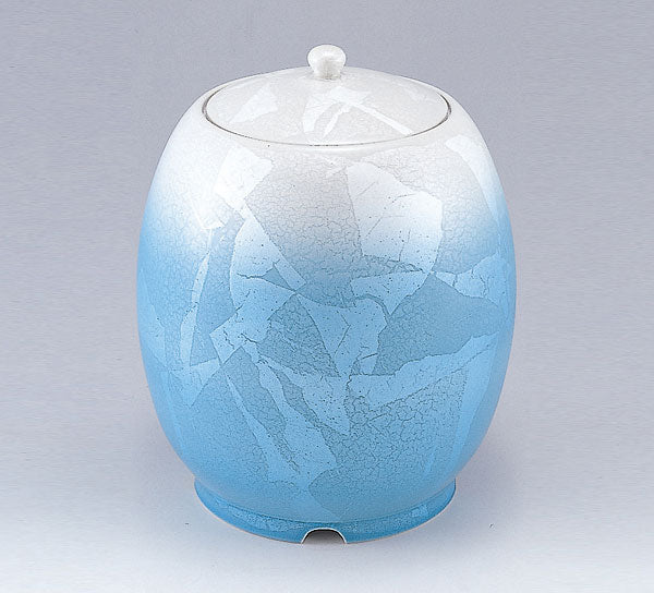 骨壷 九谷焼 銀彩 7寸