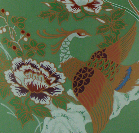 骨壷 青磁 青磁牡丹鳳凰 7寸