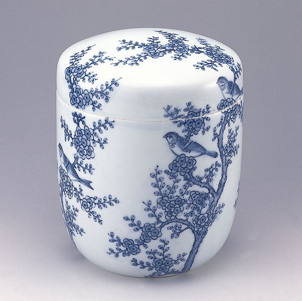 骨壷 染付手描 花鳥 5寸/6寸/7寸