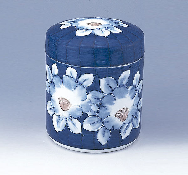 骨壷 染付手描 一珍牡丹 7寸