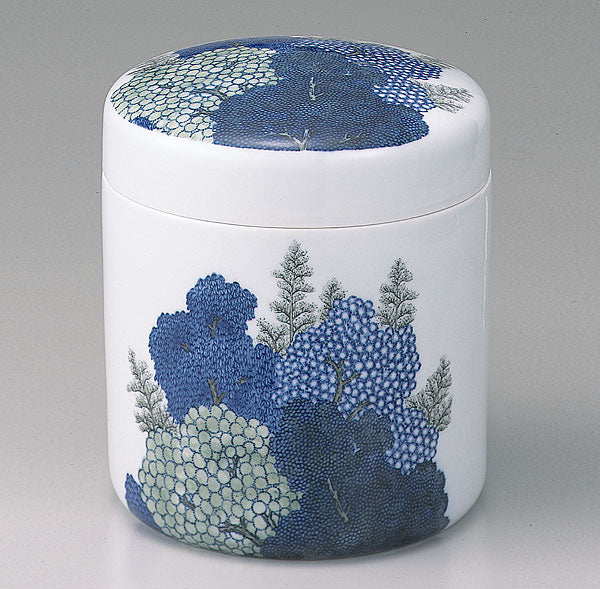 骨壷 染付手描 北山杉 7寸