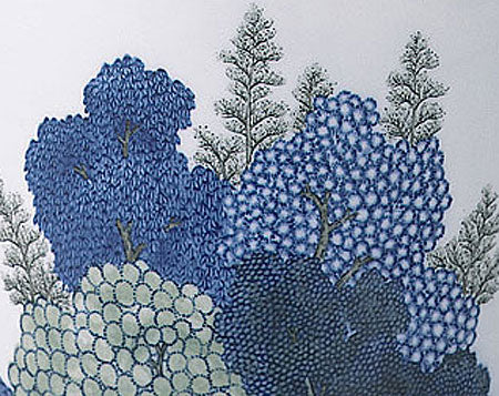 骨壷 染付手描 北山杉 7寸