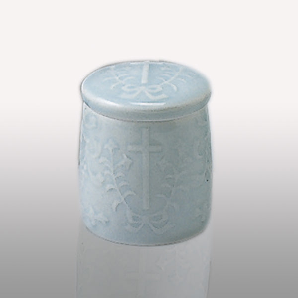 ミニ骨壷 青磁キリスト エンジェル 2.3寸