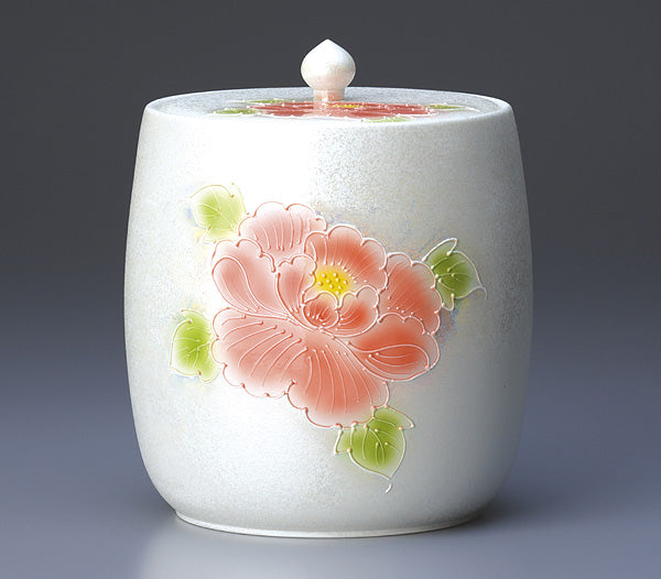 骨壷 有田焼 磁虚(じくう)彩牡丹 5寸/6寸/7寸